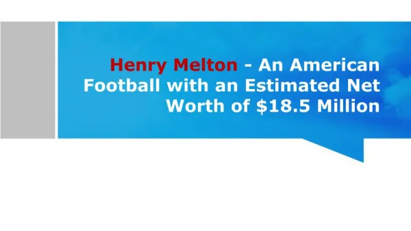 Henry Melton - An American Football with an Estimated Net Worth of $18.5 Million