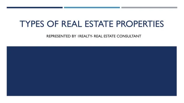 Types of Real estate properties