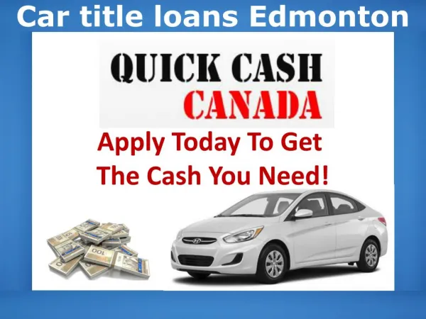 Car title loans Edmonton