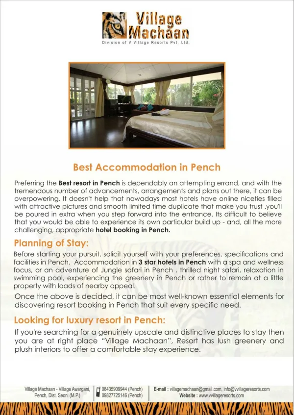 Best Accommodation In Pench National Park
