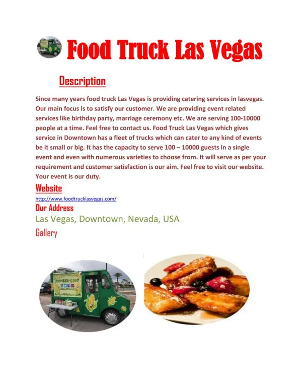 Food Trucks Las Vegas catering for you