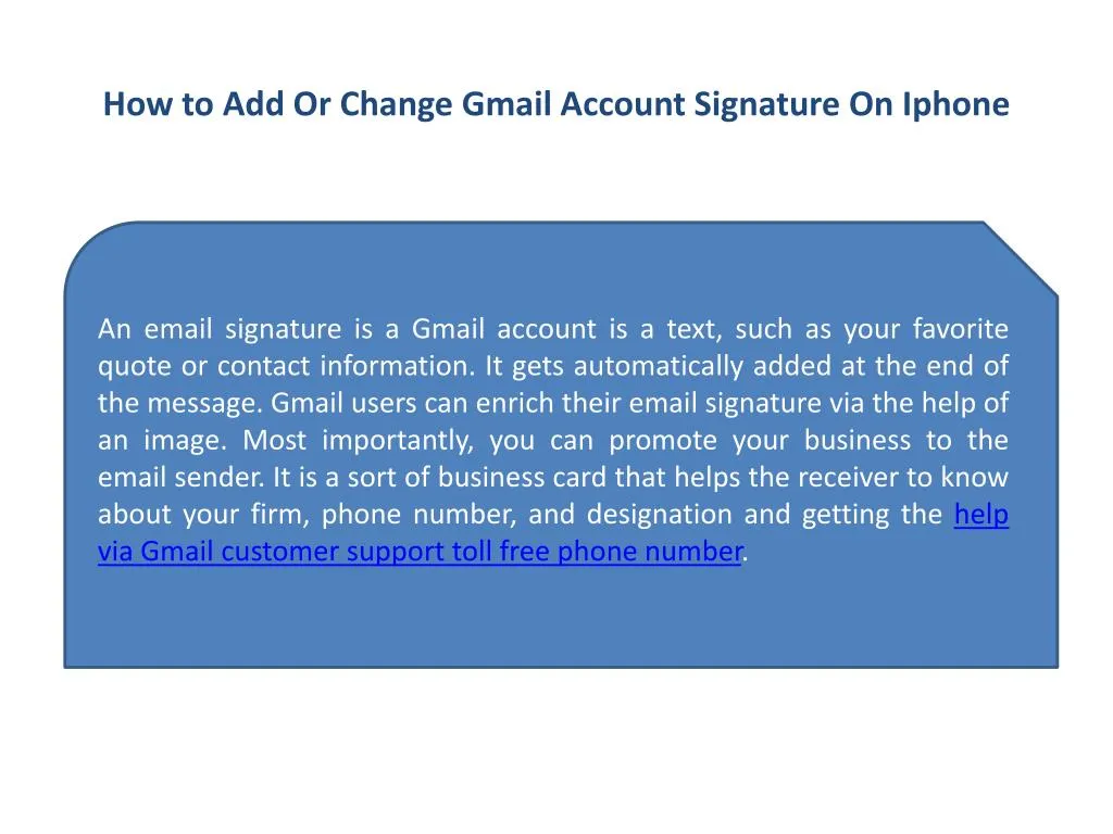 how to add or change gmail account signature on iphone