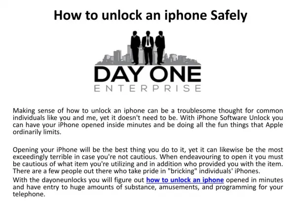 How to unlock an iphone Safely