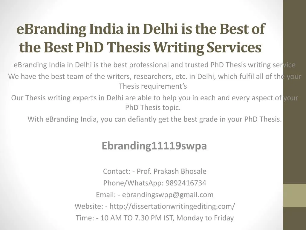 ebranding india in delhi is the best of the best phd thesis writing services