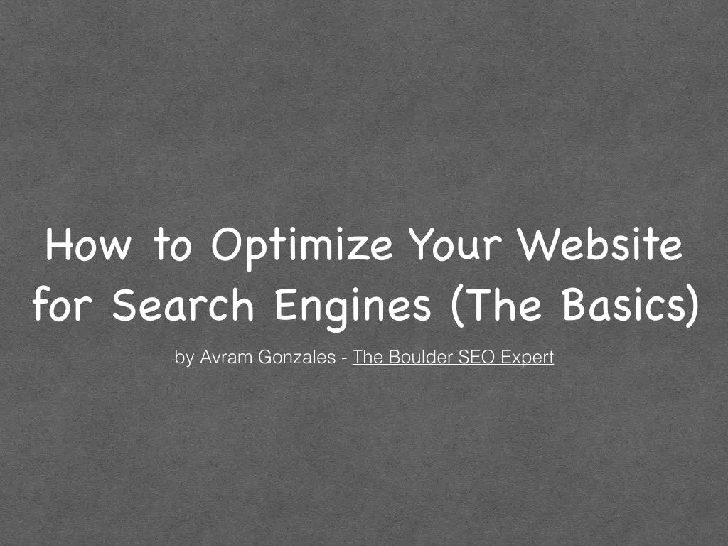 how to optimize your website for search engines