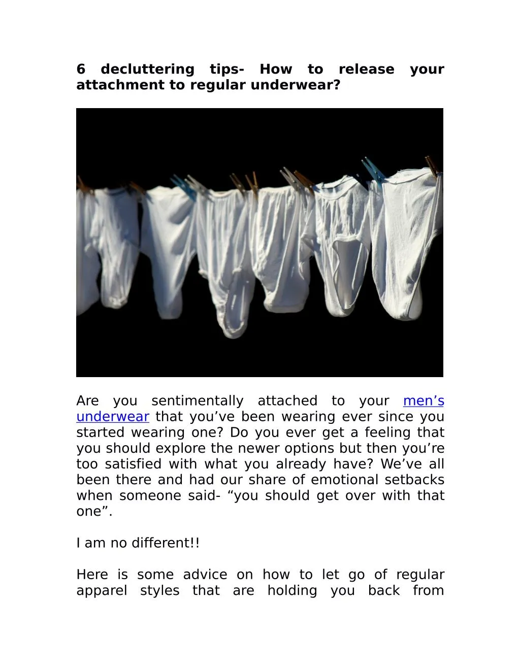 6 attachment to regular underwear