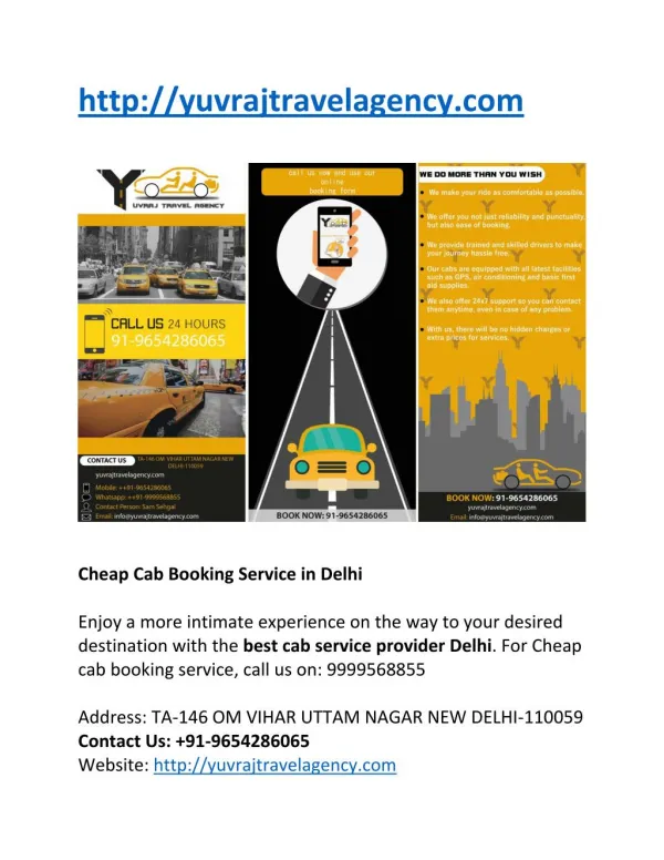 Online Taxi Booking Sites in Delhi