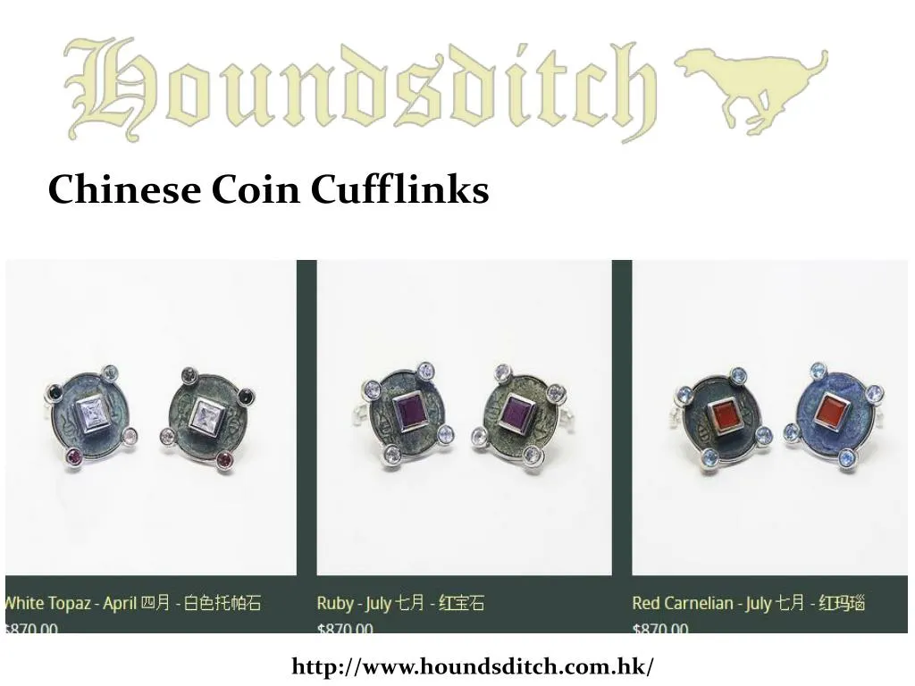 chinese coin cufflinks