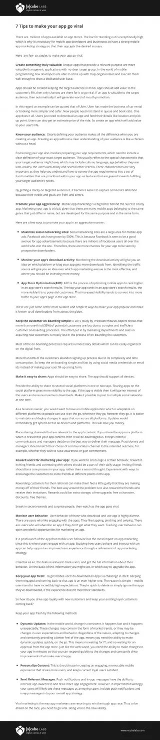 7 Tips to make your app go viral - slide 1