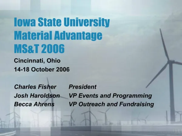 Iowa State University Material Advantage MST 2006