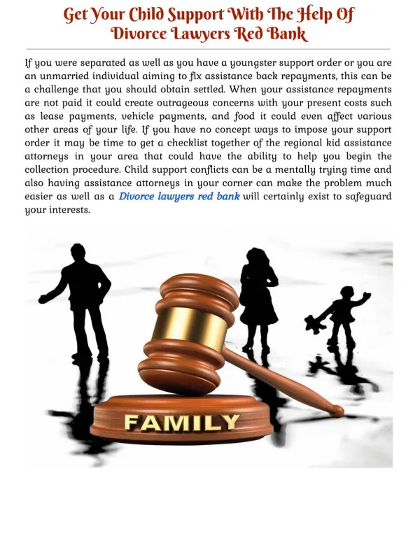 Get Your Child Support With The Help Of Divorce Lawyers Red Bank