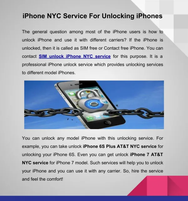 iPhone NYC Service For Unlocking iPhones
