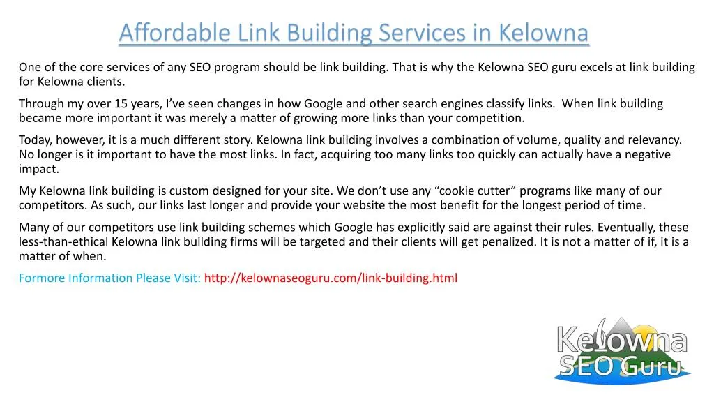 affordable link building services in kelowna