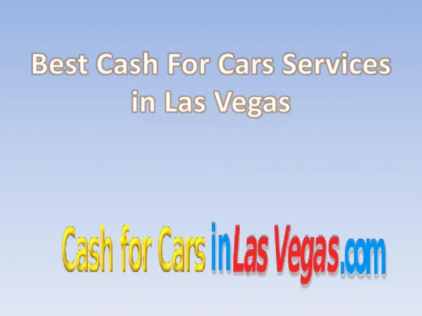 Cash for cars Las Vegas