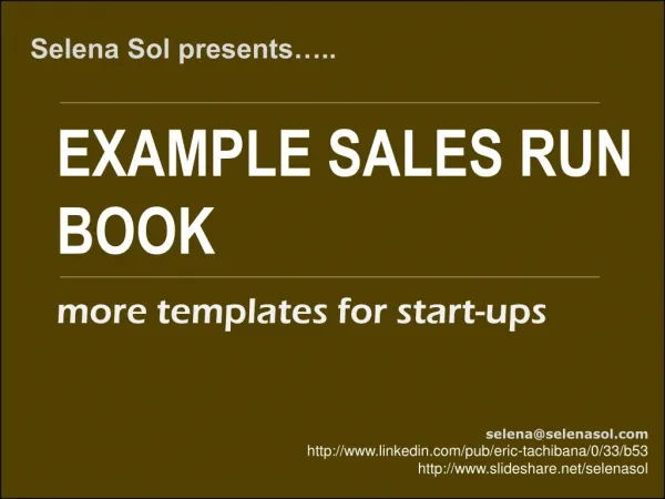 Example Sales Run Book