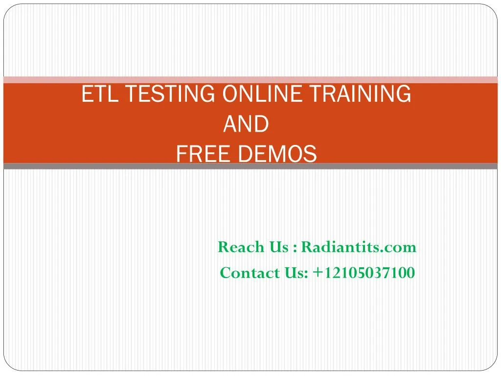 etl testing online training and free demos