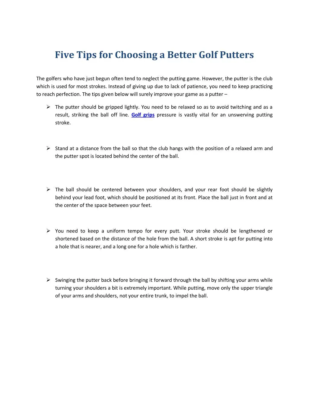 five tips for choosing a better golf putters