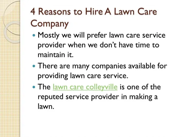 4 Reasons to Hire a Lawn Care