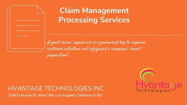 Claim Management Processing Services