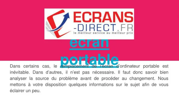 A la recherche de ecran portable en ligne