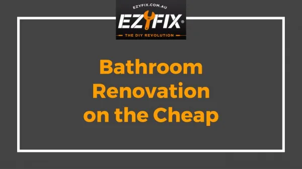 Bathroom Renovation on the Cheap - Ezyfix