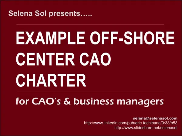 Sample offshore center charter