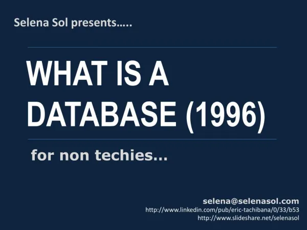 What is a database (for non techies)