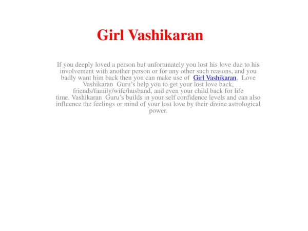 Girl Vashikaran