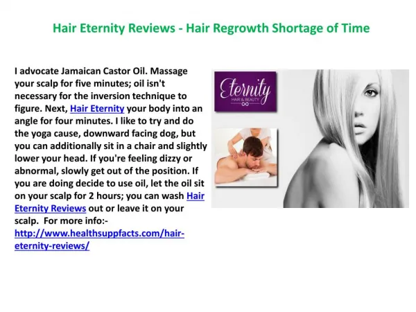 Hair Eternity Reviews - Advanced hair Regrowth Treatment!