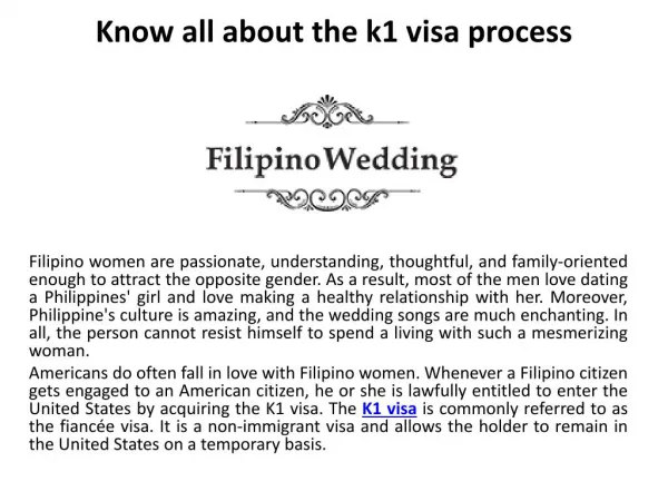 Know all about the k1 visa process