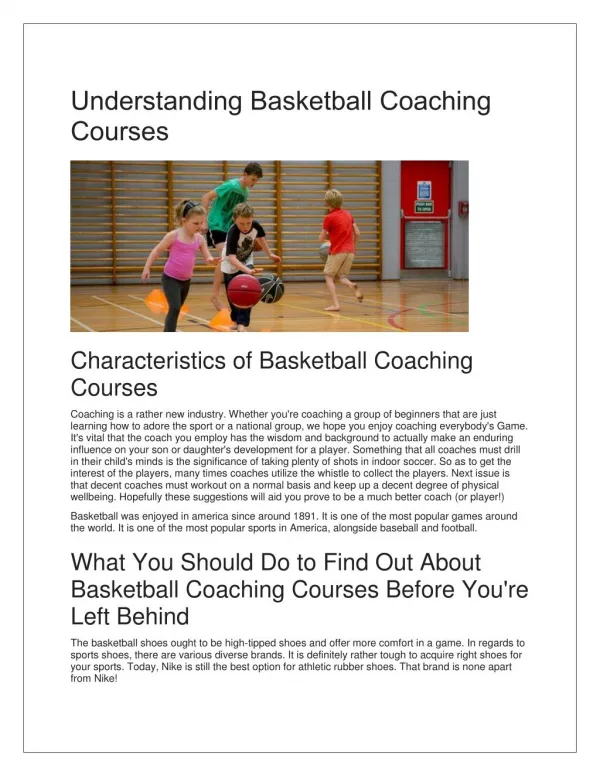 How to Coach Basketball