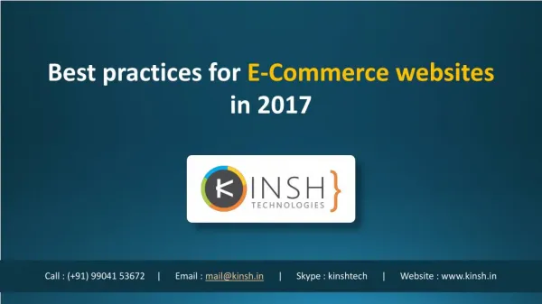 Best practices for E-Commerce websites in 2017