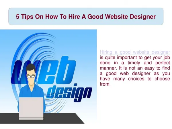 5 Tips On How To Hire A Good Website Designer