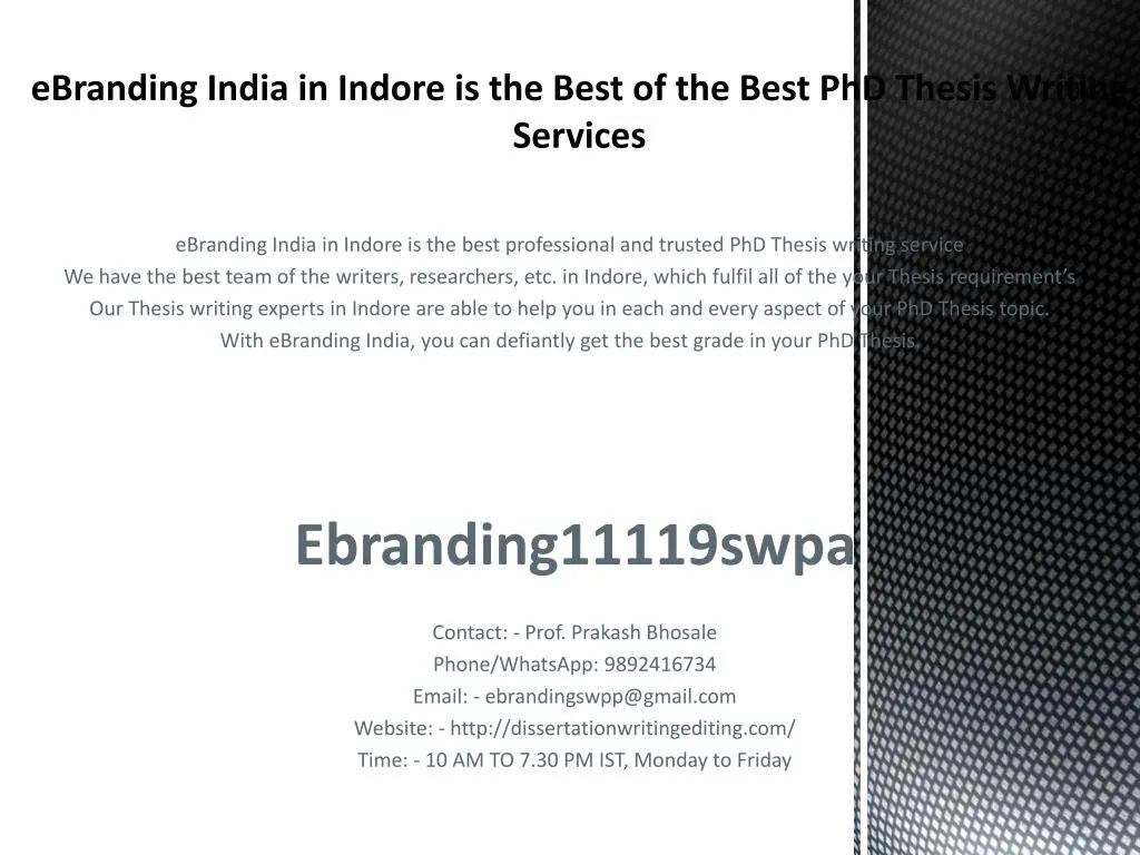 ebranding india in indore is the best of the best phd thesis writing services