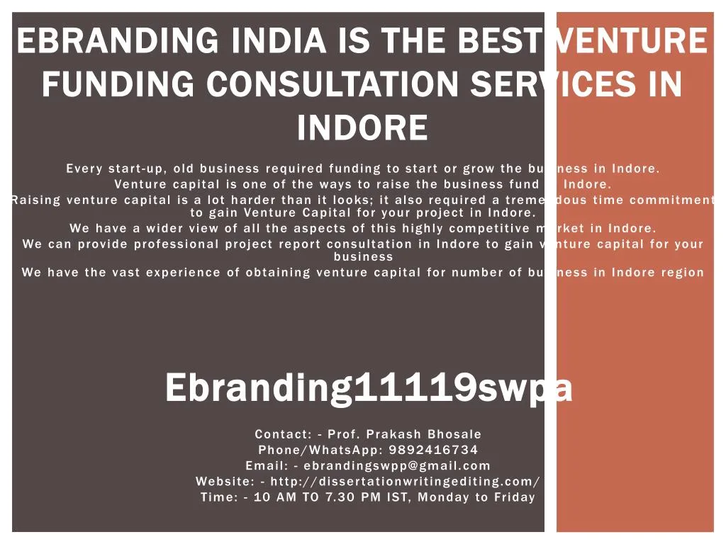 ebranding india is the best venture funding consultation services in indore