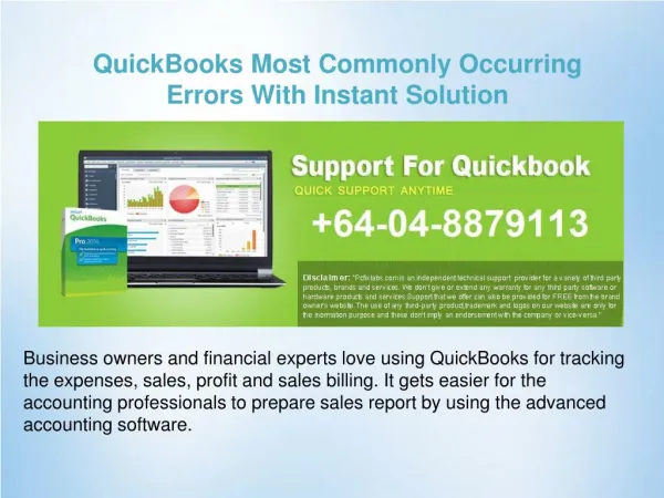 Quickbooks Most Commonly Occurring Errors With Instant Solution