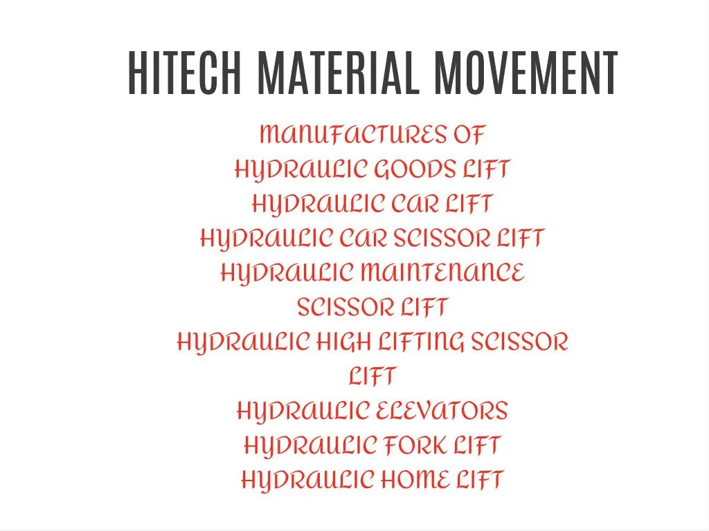 hitech material movement hitech material movement