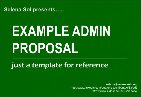 Example administrative proposal