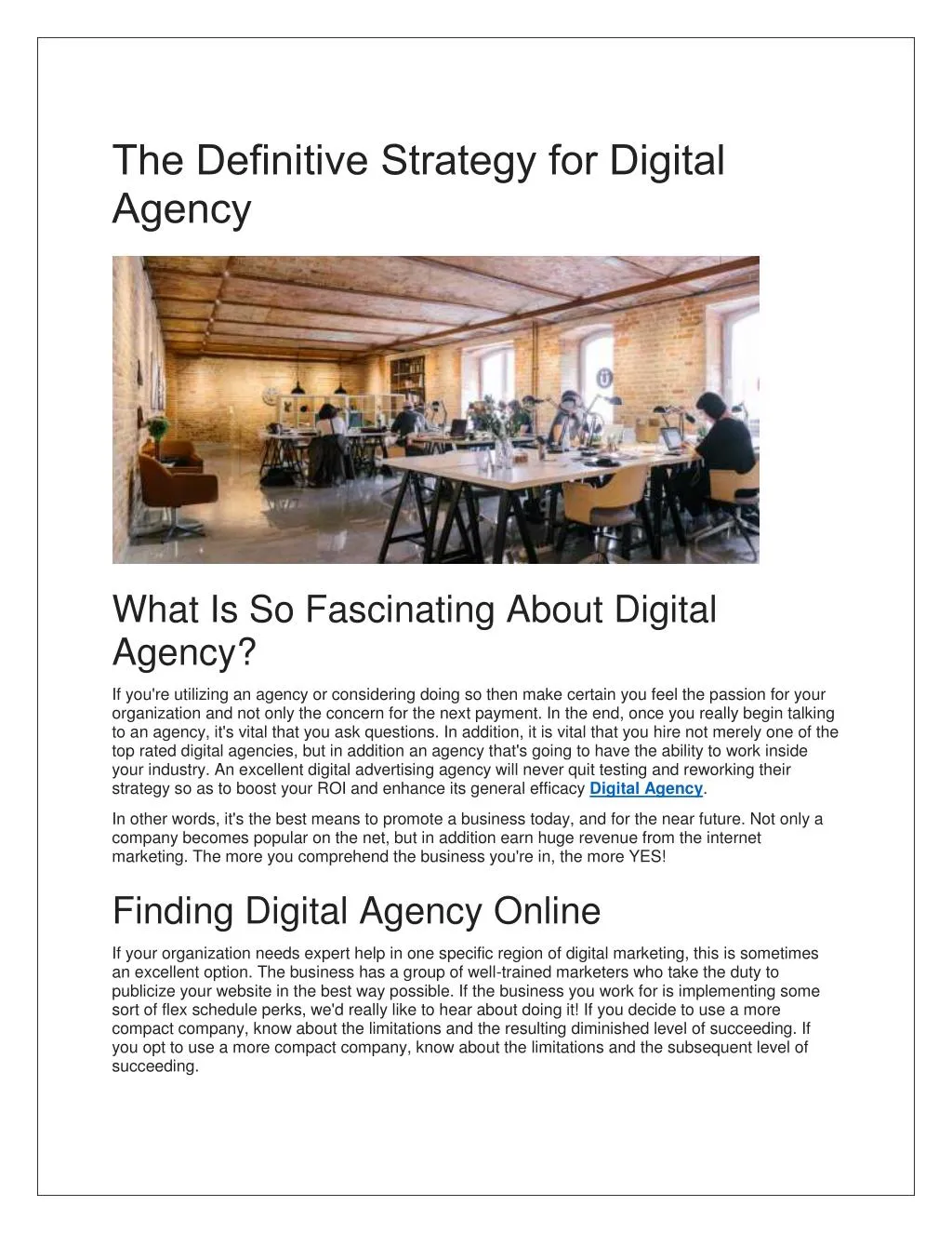 the definitive strategy for digital agency