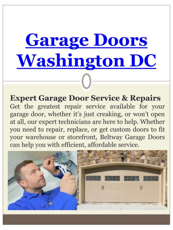 Washington DC Garage Door Installation