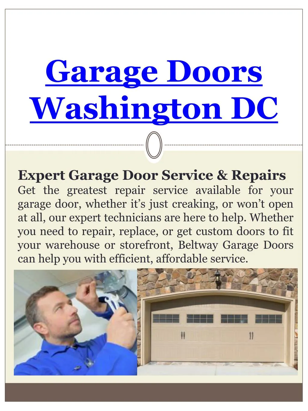 garage doors washington dc