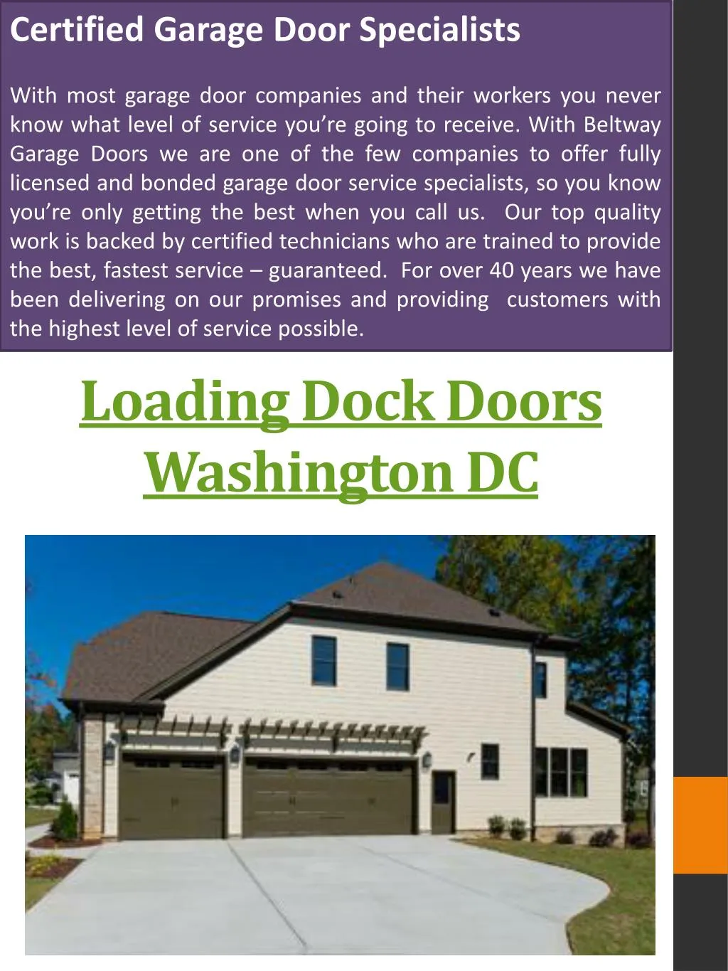 loading dock doors washington dc