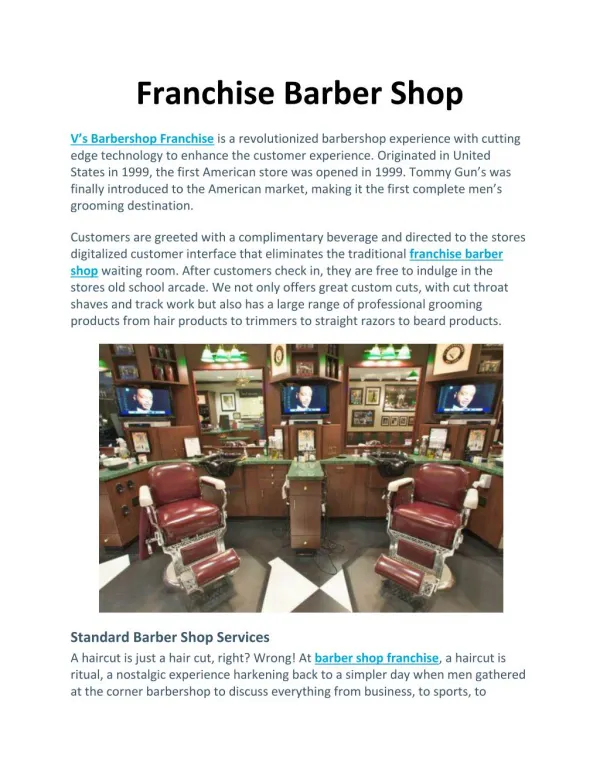 Franchise Barber Shop