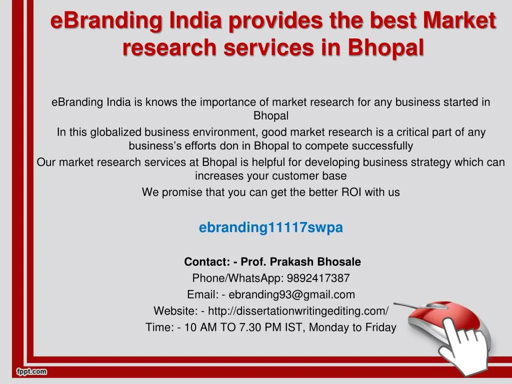 ebranding india provides the best market research services in bhopal