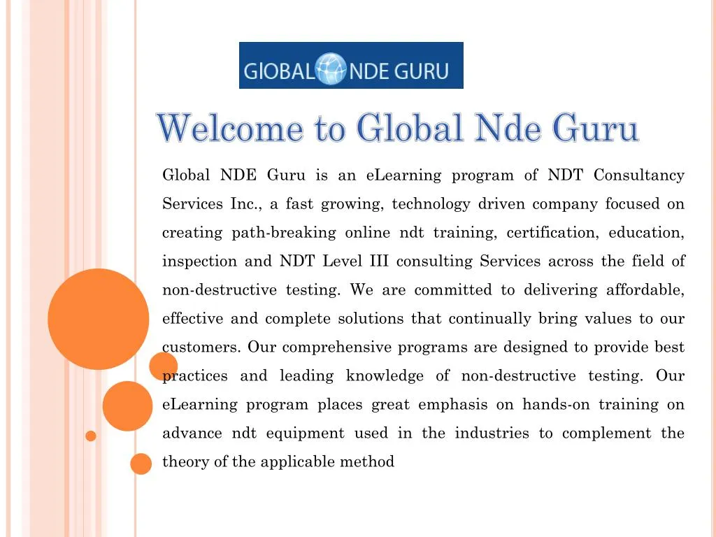 welcome to global nde guru
