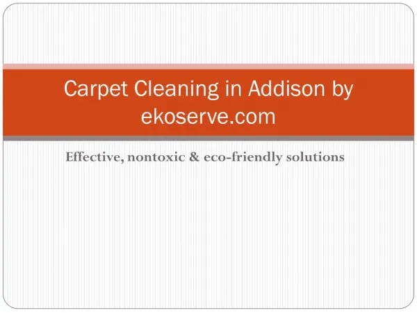 Carpet Cleaning in Addison by ekoserve.com