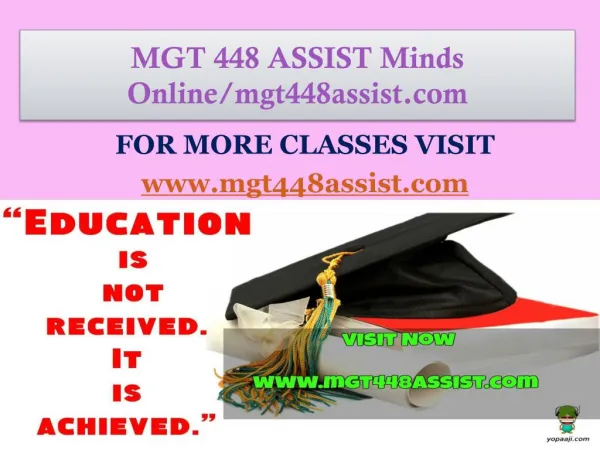 MGT 448 ASSIST Minds Online/mgt448assist.com