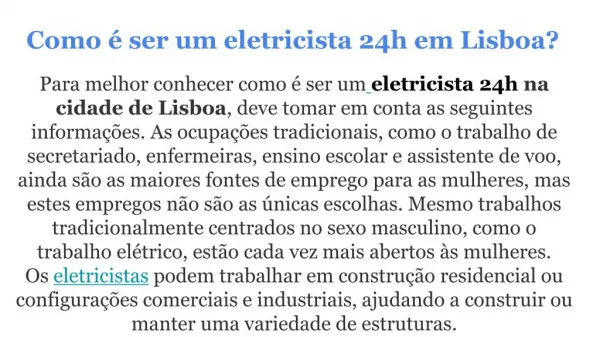 Uma equipa de eletricistas 24h em Lisboa, com um eletricista profissional!