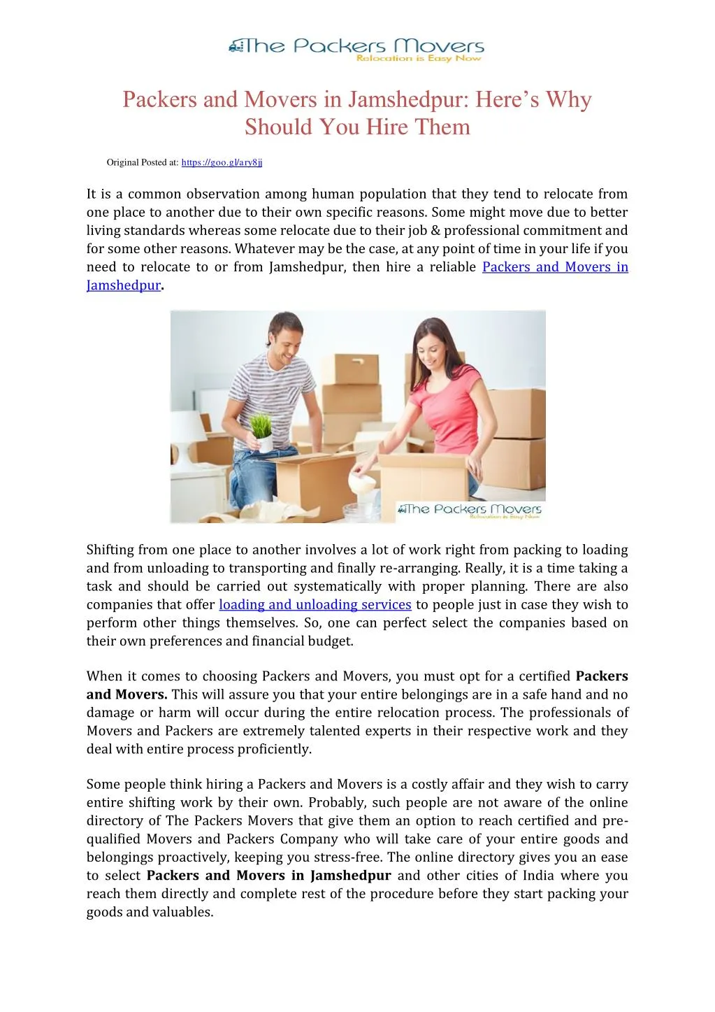 packers and movers in jamshedpur here