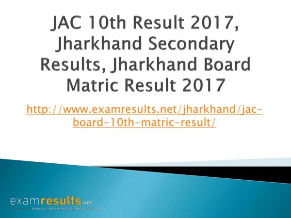 JAC 10th Result 2017, Jharkhand Academic Council (JAC) Secondary Results, Jharkhand Board Matric Result 2017